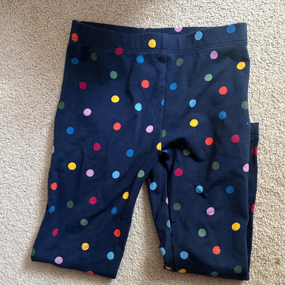 Primary Navy Polka Dot Kids Leggings